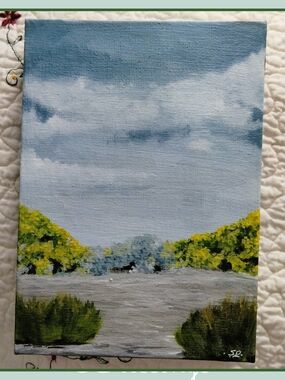 Landscape Canvas Art -"Little Meadow" Acrylic